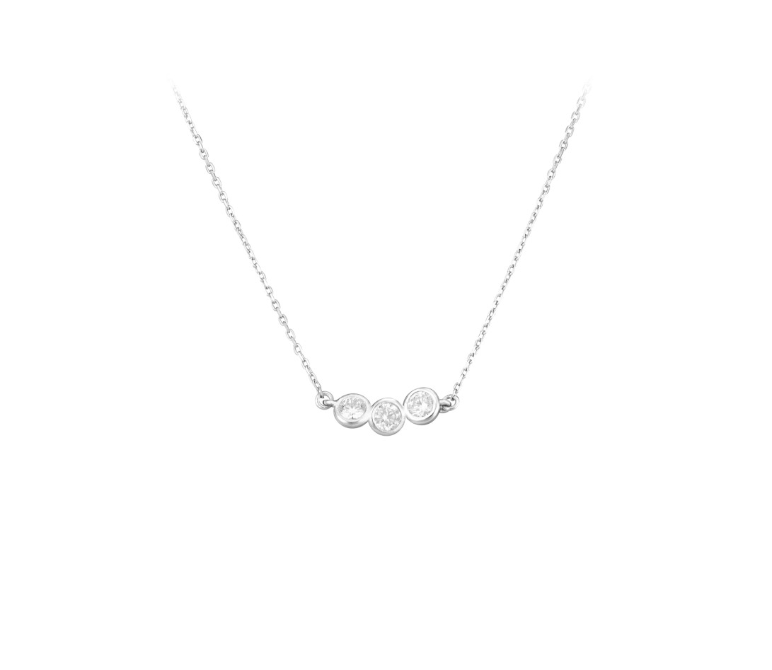 Collier Or Blanc et Diamants de synthèse 0,3 ct - 2 Courbet - Courbet - Vue 1