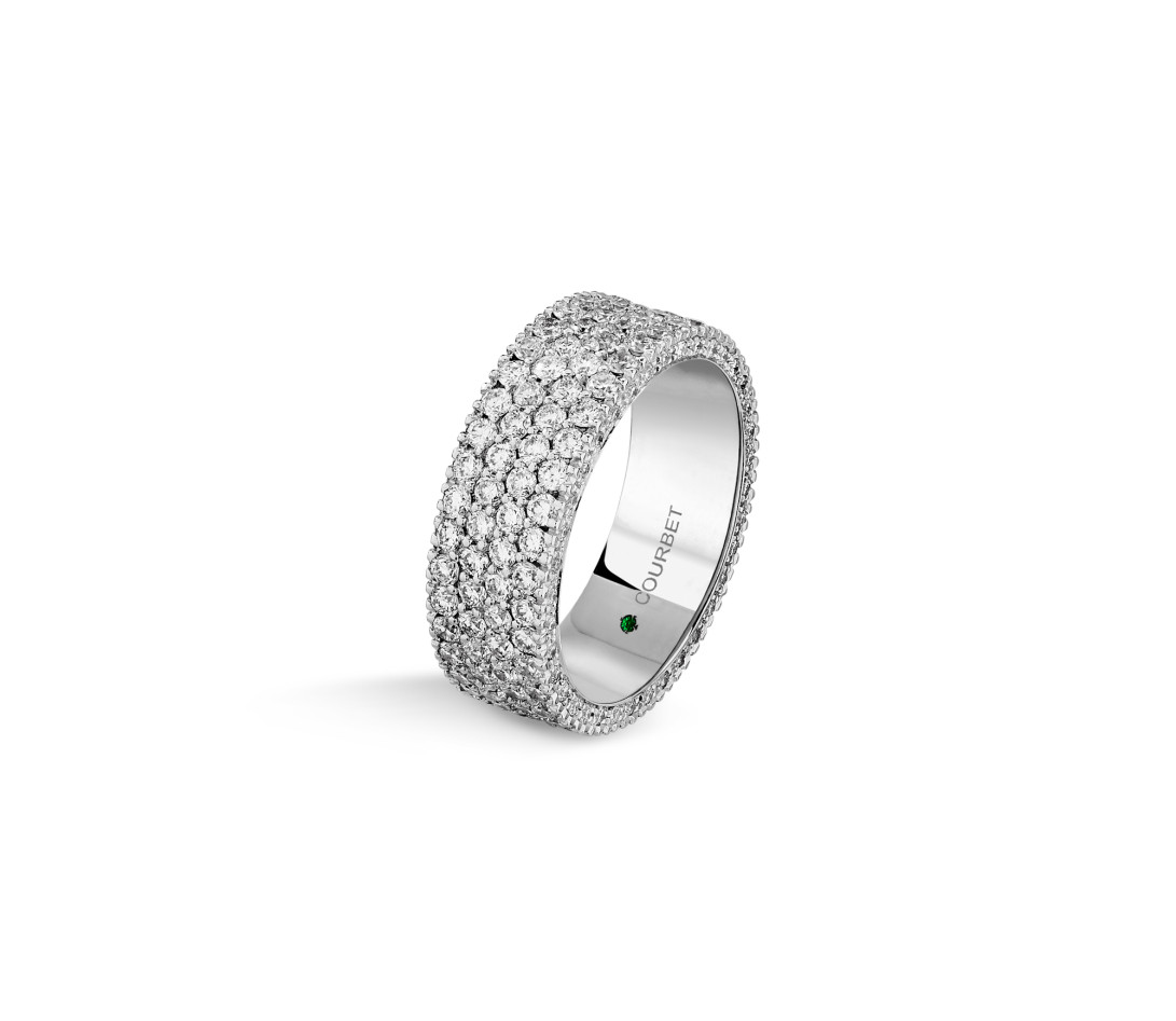 Bague TENNIS PM blanche en or blanc 18k