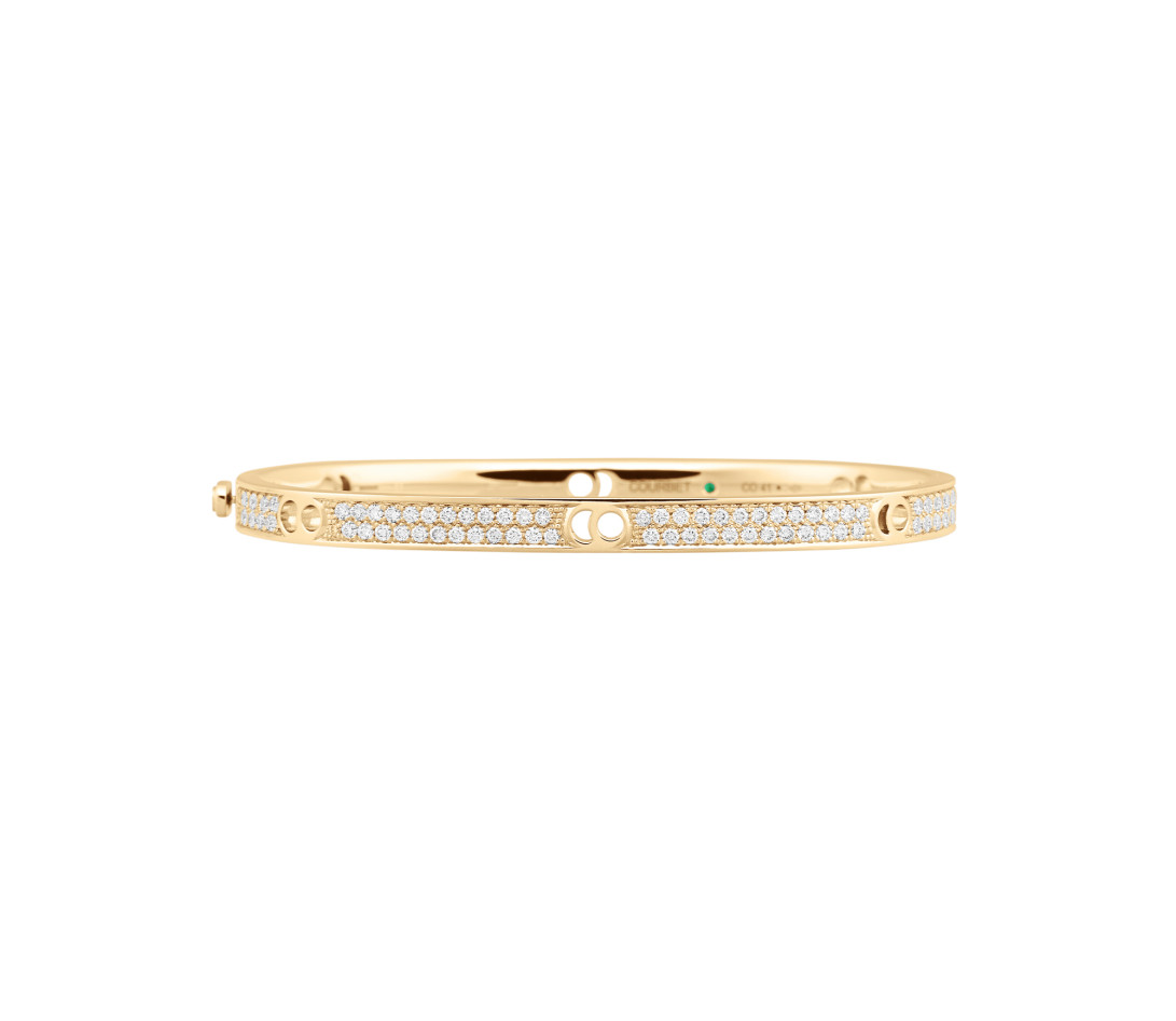 Jonc Eclipse petit modèle - Or jaune 18K (24,00 g), diamants 1,45 cts - Face