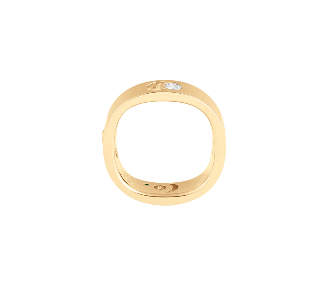 Bague Eclipse grand modèle - Or jaune 18K (7,80 g), 4 diamants 0,40 ct - Vue 2