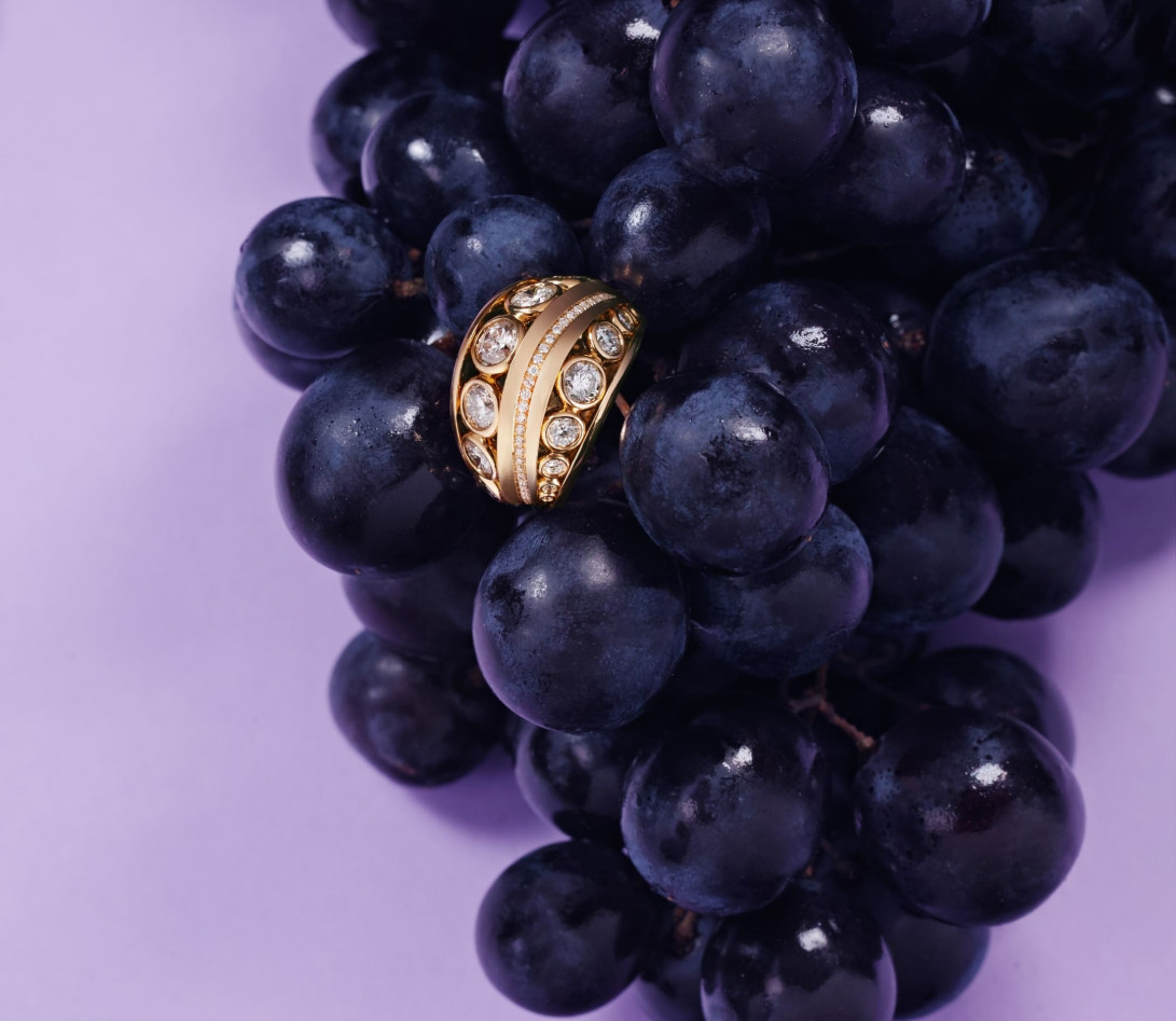 Bague ORIGINE Couture en or jaune recyclé 18K et diamants de synthèse - Vue 5