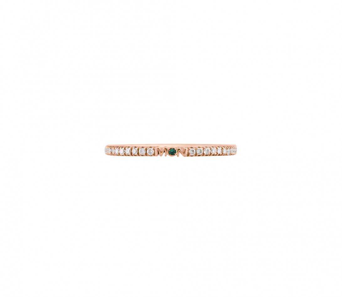 Alliance full-pavée (1,4 mm) - Or rose 18K (1,00 g), diamants 0,20 ct