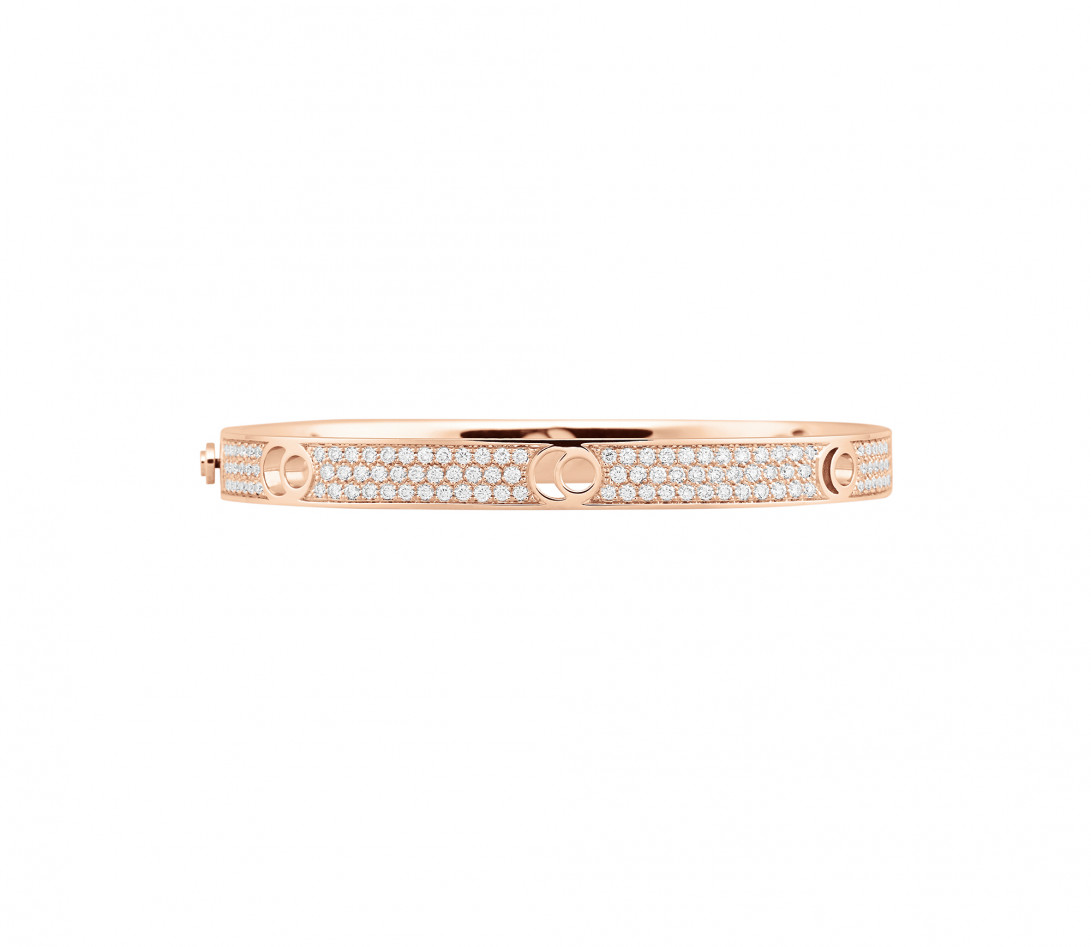 Jonc Eclipse grand modèle - Or rose 18K (32,00 g), diamants 2,7 cts - Face
