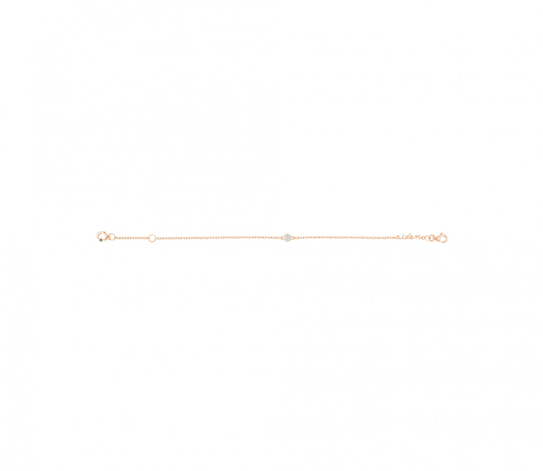 Bracelet chaîne ORIGINE 1 motif serti personnalisé en or rose 18K - Courbet - Vue 6