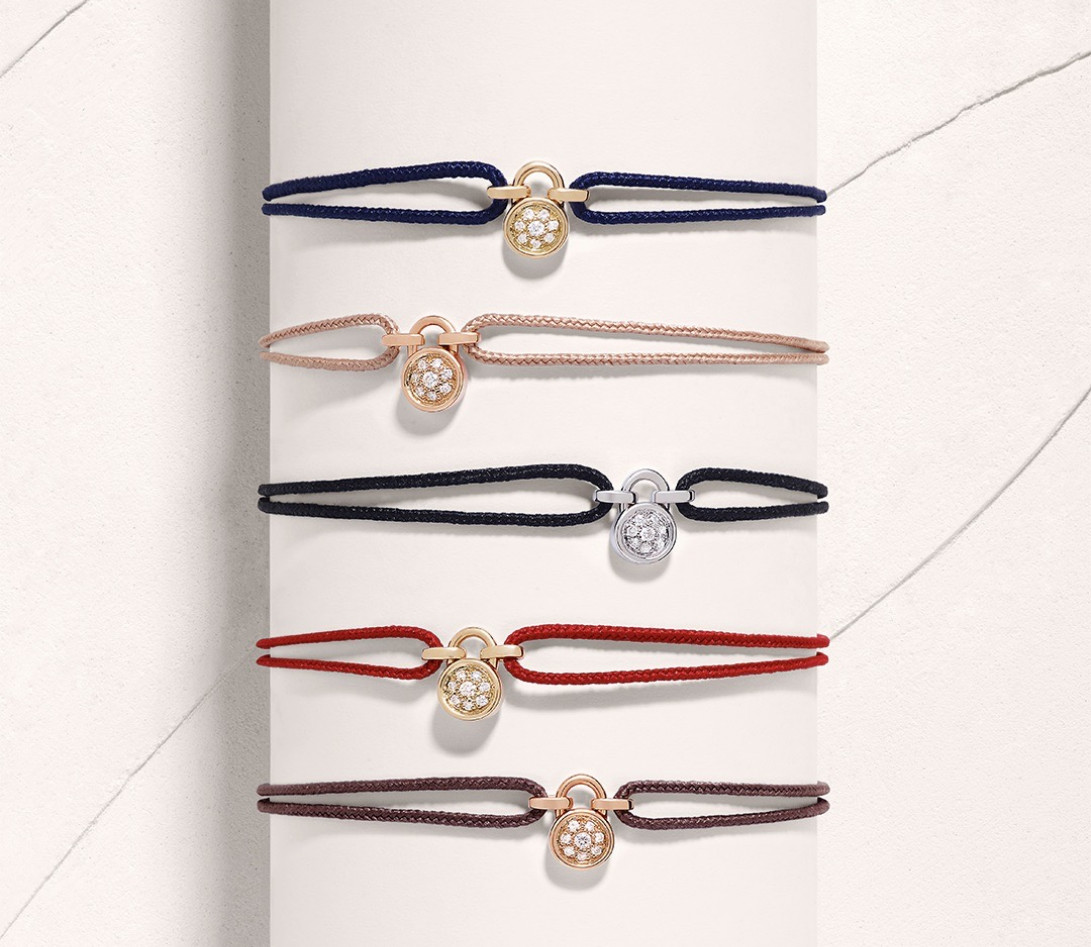 Bracelet cordon PONT DES ARTS rouge carmin en or blanc - COURBET - 2